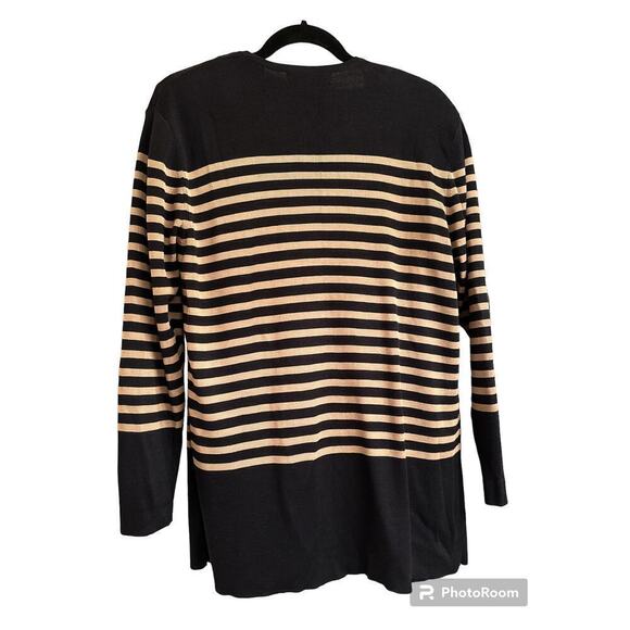 Vintage Women's Jones New York Striped Two Piece Oversized 100% Silk Sweater Set - Picture 2 of 7